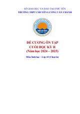 Đề cương ôn tập Học kì 2 Sinh học 10 năm 2024–2025 trường THPT chuyên Lương Văn Chánh (Đắk Lắk)